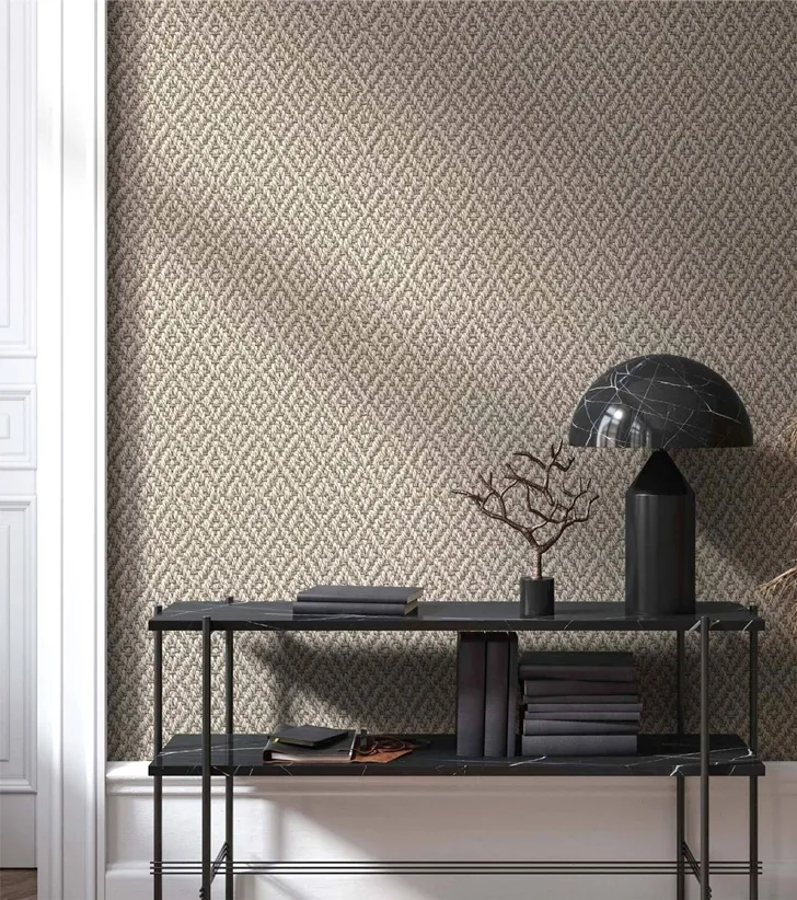 rattan weave wallpaper in shadow